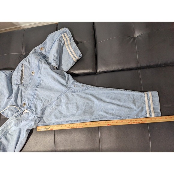 East West  Vintage Jean Jacket Acid Wash Street‎ Wear 80-90s Zip Up Women's S - Picture 7 of 10